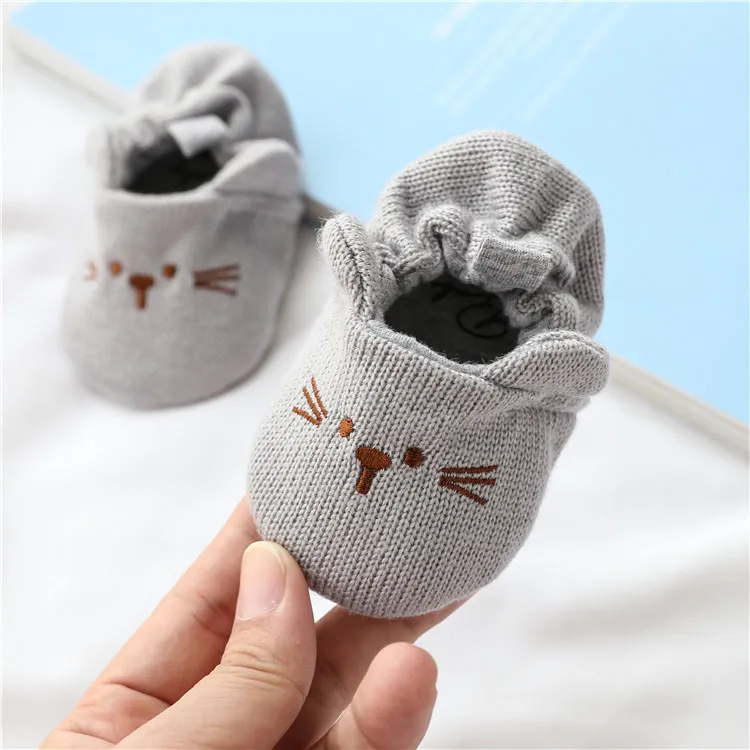 Adorabil pentru sugari Toddler băiat fată tricotată pătuț pantofi Cutefeet drăguț desene animate anti-alunecare Prewalker Baby papuci 0-18 luni_voghion.com