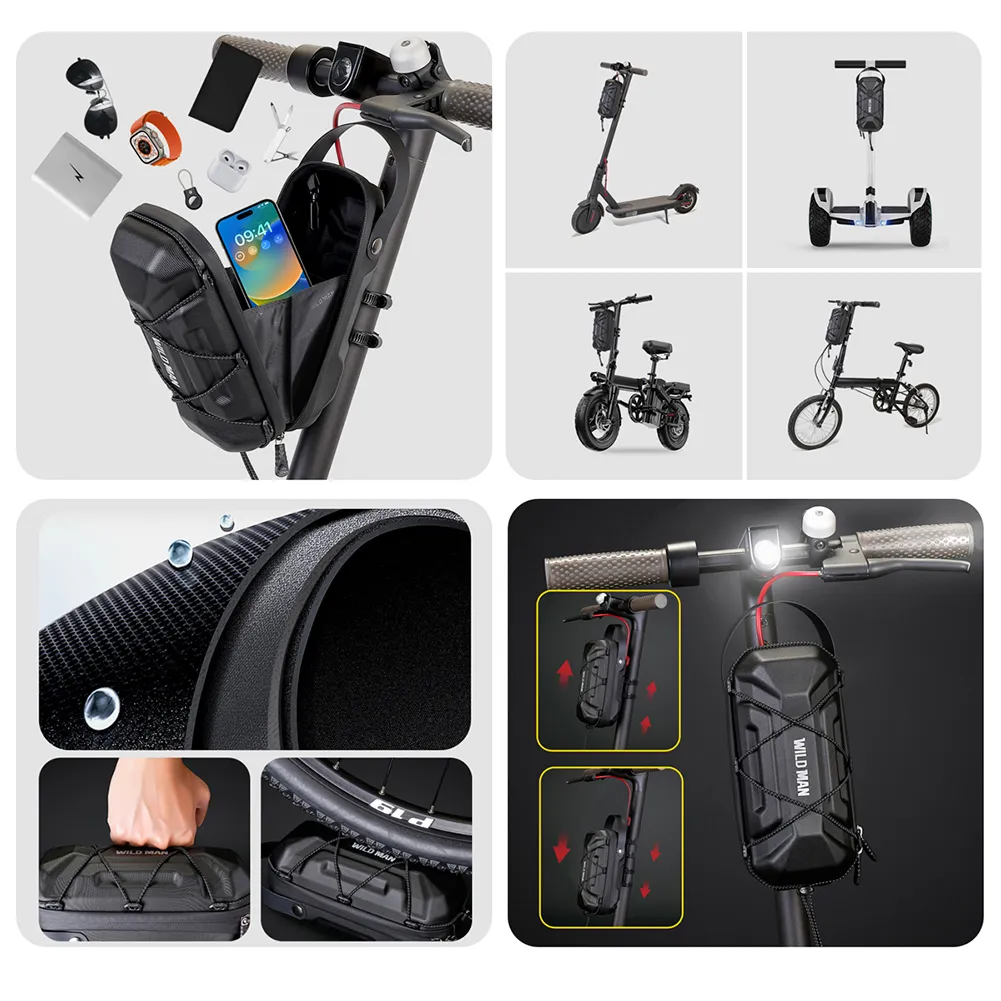 Wild Man 0,5-3L Elektro-wasserdicht für Xiaomi Regenschutz Scooter Front Bike Fahrradtasche Fahrradzubehör_voghion.com