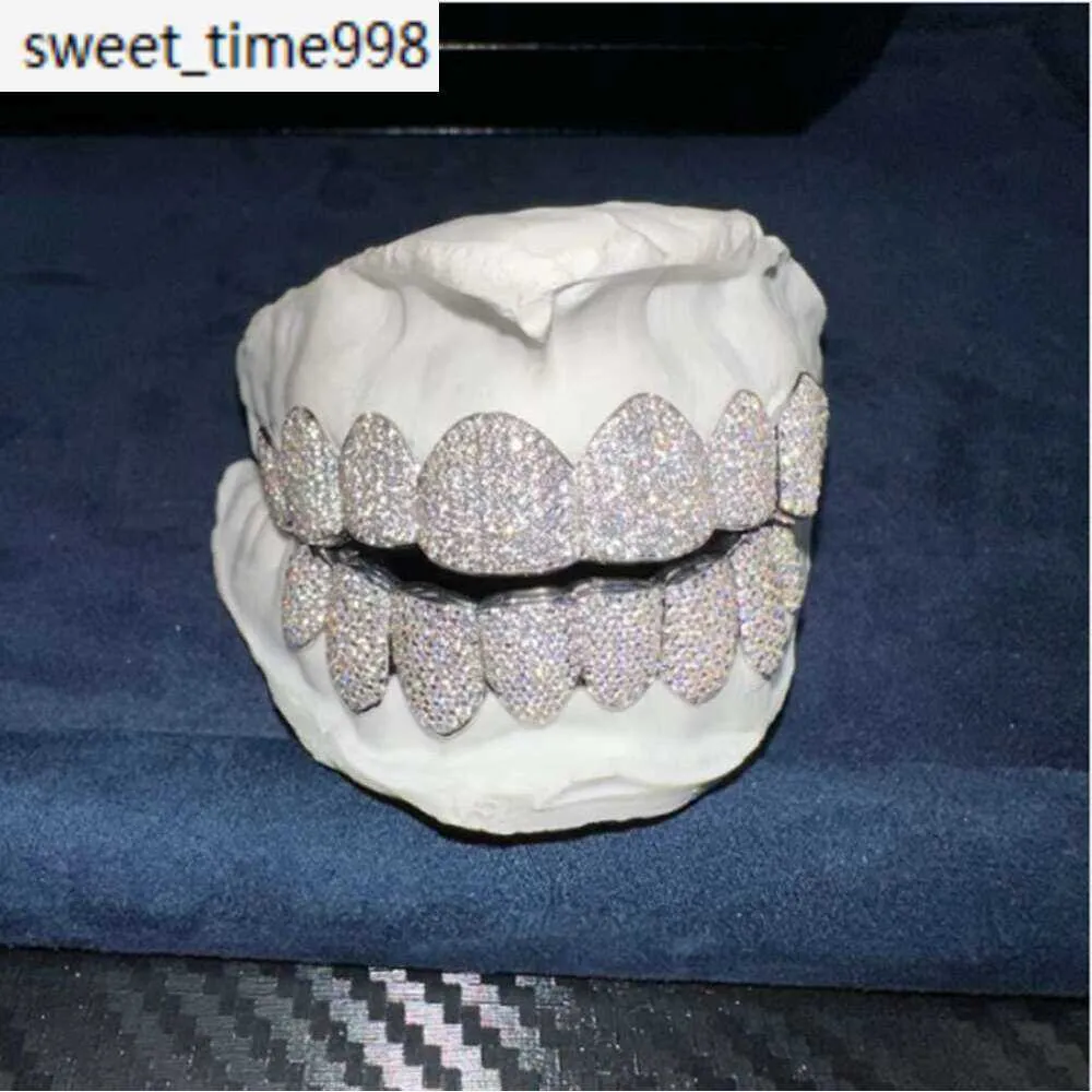 Exclusive Customization Moissanite Teeth Grillz Iced Out Hop Sier Decorative Braces Real Dia Bg Tooth Grills For Men_voghion.com