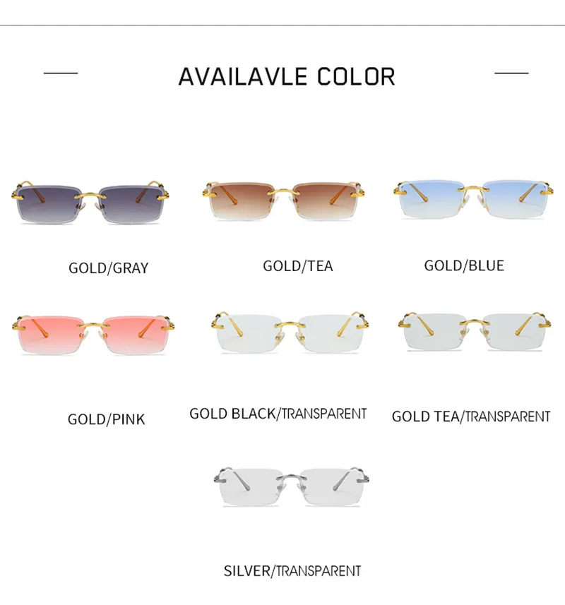 Lunettes de soleil pour hommes, nouvelle monture sans monture, coupe diamant, mode ins net rouge, les mêmes lunettes de soleil peuvent être assorties à la myopie en gros_voghion.com