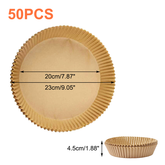 50Pcs Nonstick Air Fryer Disposable Parchment Paper Liner Oil-proof Paper Tray Baking Mat Air Fryer Accessories Square Round_voghion.com