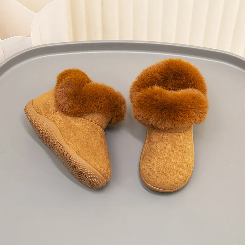 Bebek Kız Kar Çocuk Pamuklu Ayakkabılar Cutefeet Peluş Sıcak İlk Yürüteçler Kaymaz Bebek Botları 12 - 17 Numara_voghion.com