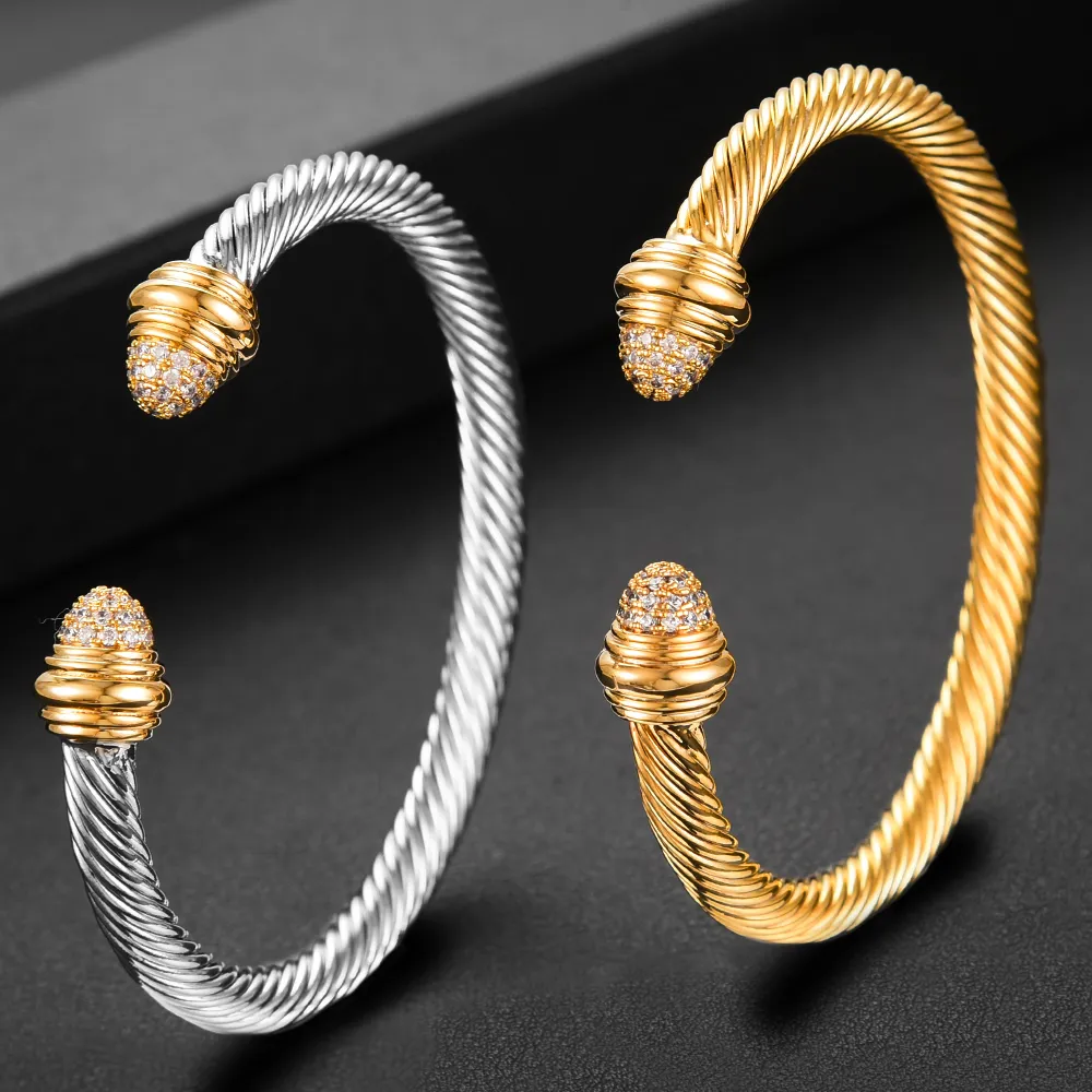 DAVID Designer Jewelry Mans DY Bangle GODKI Trendy Empilhável Cuff Para Mulheres Pulseira Completa Cubic Zircon Cristal_voghion.com
