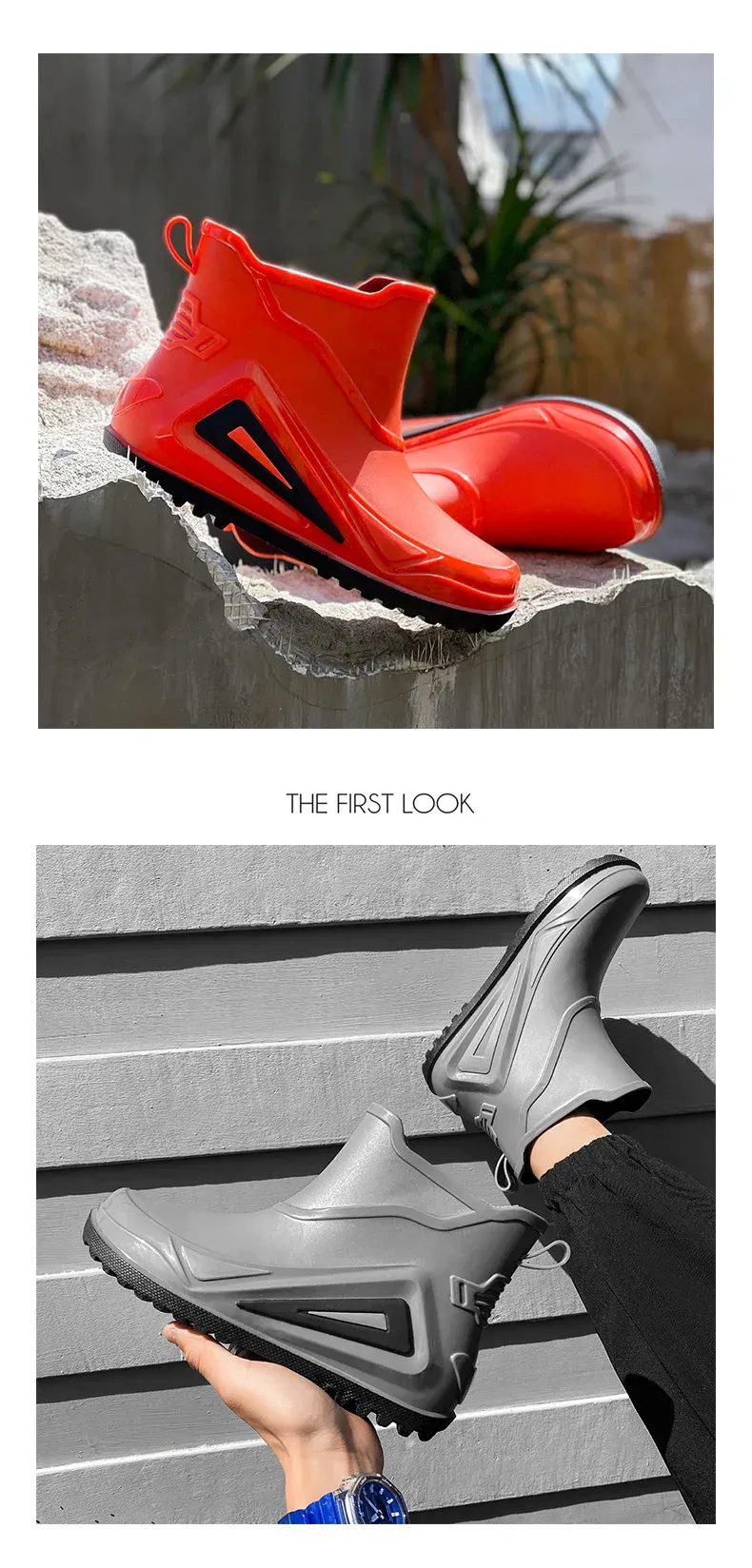 Trend 2024 New Outdoor Non-slip Hiking Durable Waterproof Rubber Fishing Shoes Shaxi Slip on Men Rain Boots_desvips.com