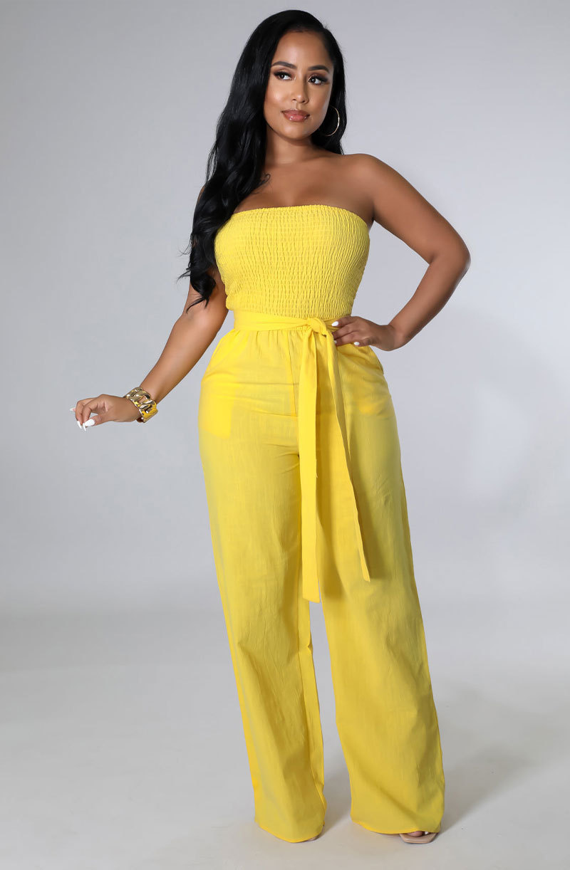 Women's Summer Jumpsuit Casual Solid Colour Bra Style Bodysuit_voghion.com