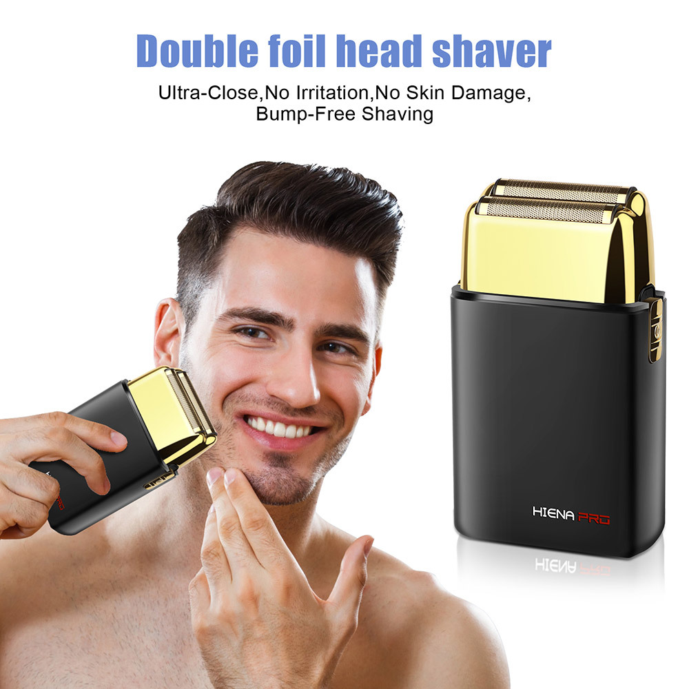 Rasoir électrique à double lame flottante, double filet, tête de lame amovible et lavable, tondeuse à cheveux portable, longue durée de vie de la batterie