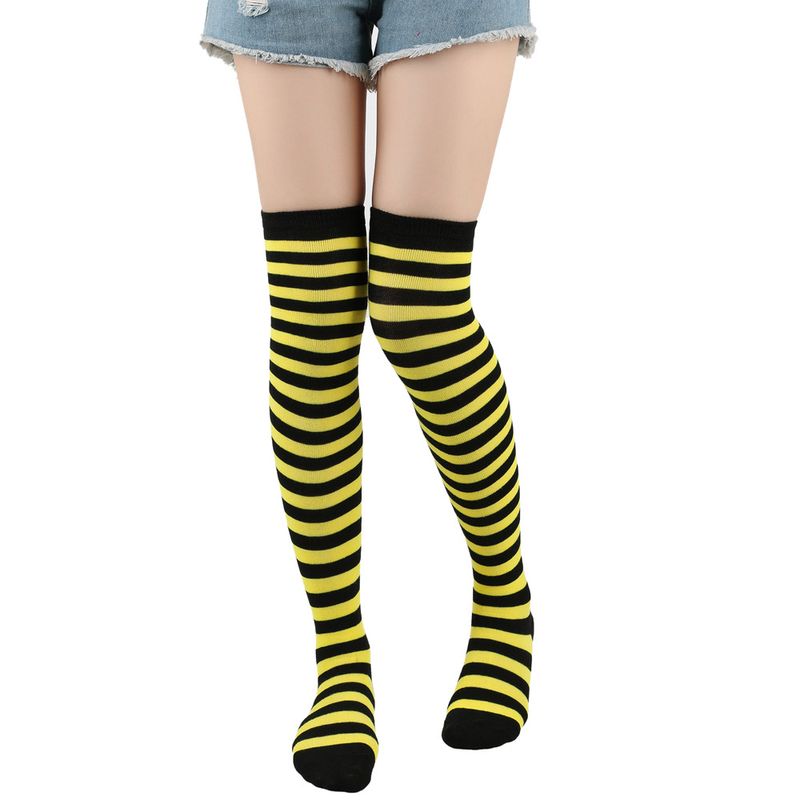 Christmas Knitted Striped Thigh Over Knee COS Anime Party Long Socks Women_voghion.com