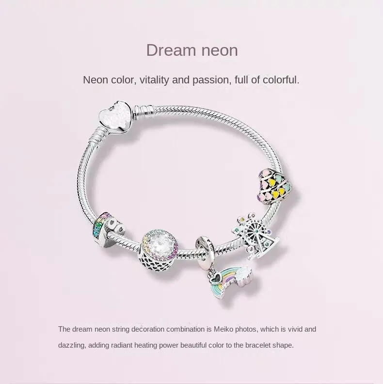Brățări DIY din argint sterlin S, coliere, pandantiv, farmece, inimă, stea, dragoste, designer de bijuterii, accesorii_voghion.com