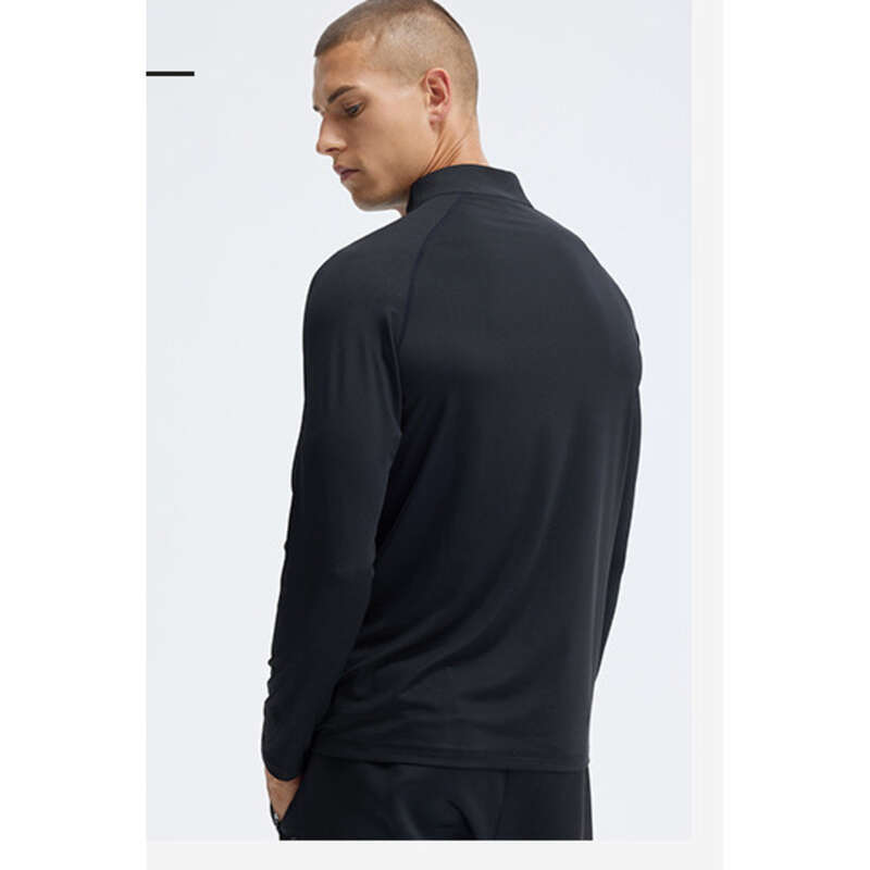 Combinaison d'entraînement à manches longues et demi-fermeture éclair pour homme à séchage rapide Henry's, idéale pour le printemps et l'automne, pour la course à pied, le fitness et l'aérobic._voghion.com
