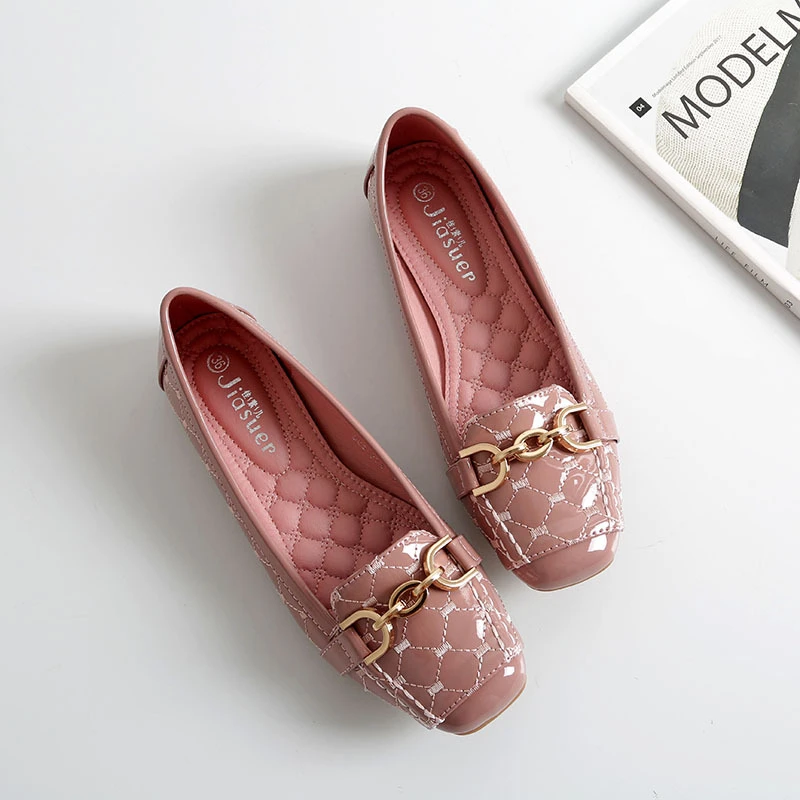 P7 Women Flat Shoes 2023 New Casual Fashion Slip-on Ballerina Woman Flats Patent Leather Loafers Ladies Spring Autumn_voghion.com