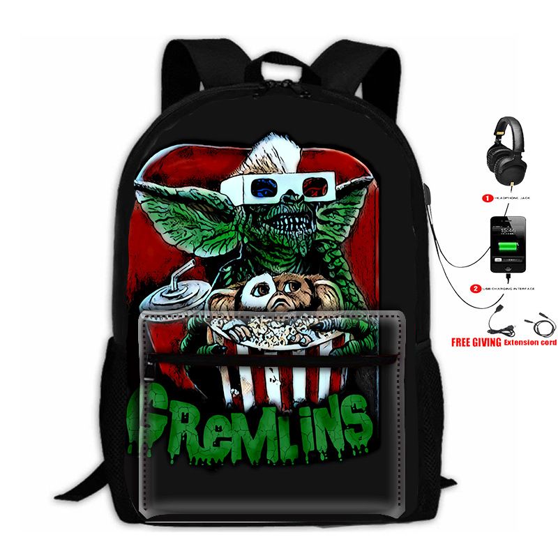 Bedruckter Einhorn-Rucksack für Kinder, 3-teiliges Set: Tasche USB + Beutel_voghion.com