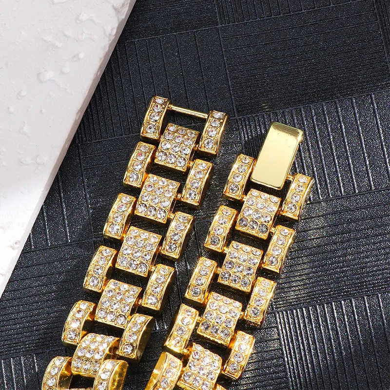 16MM Prong Link Chain Hip Hop Men Iced Out Paris Chain Rhinestone Paved Miami Rhombus Cuban Necklace_voghion.com