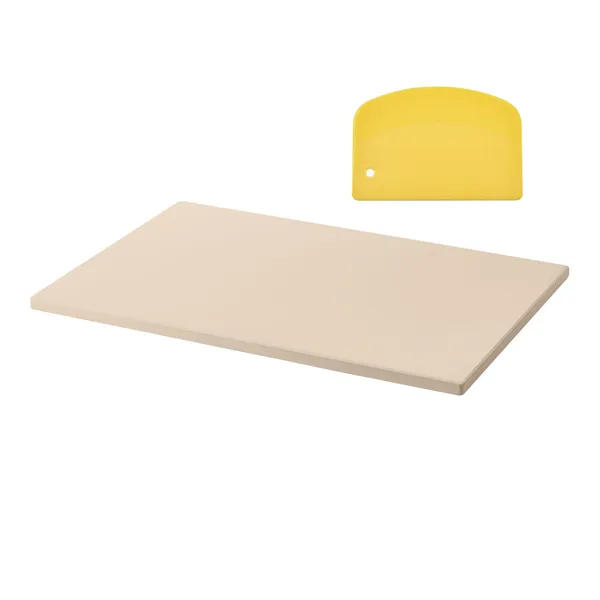 Pizza Stone, 508 X 355 Mm Rectangular Cordierite Pizza Stone, Extra Large Baking-Stone With PP Scraper, 17 Mm Thick_voghion.com