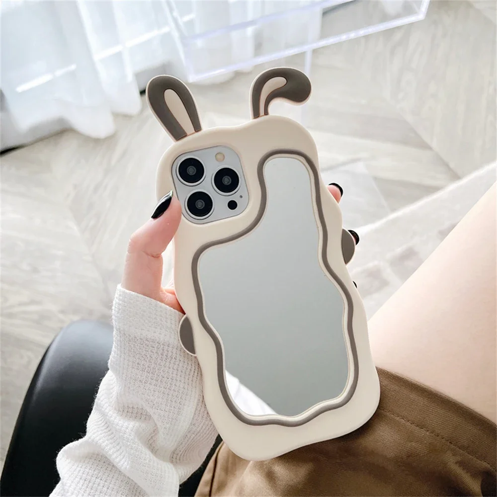 Cute Bunny Ears Mirror Phone Case For Iphone Protective Cover_voghion.com