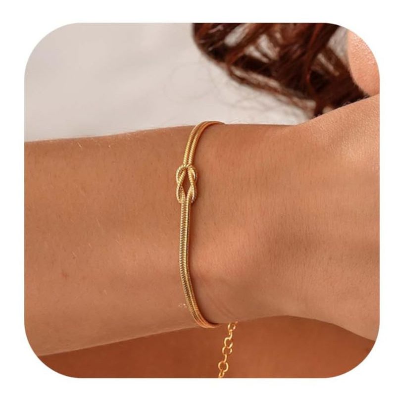 Fashion Simple Temperament Titanium Steel Knotted Snake Chain Valentine's Day Bracelet Electroplating Gift Niche Design_voghion.com