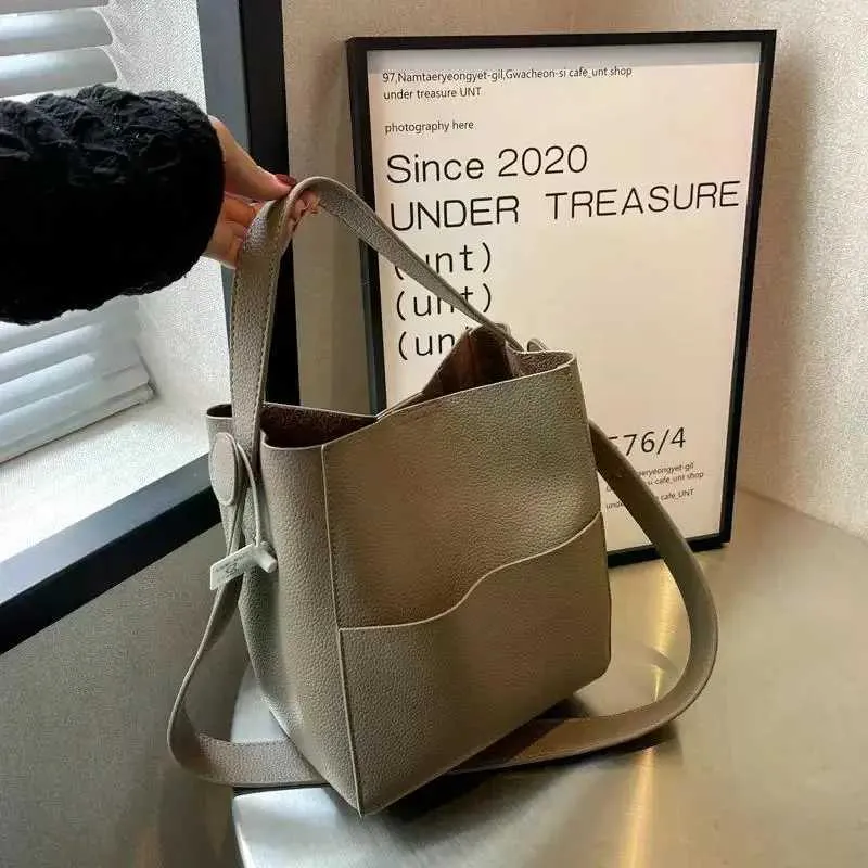 Eimer-Schulter-Seitentaschen für Frauen 2024 Weibliche Designer Trend Kleine Leder Umhängetasche Geldbörsen und HandtaschenC241105_voghion.com