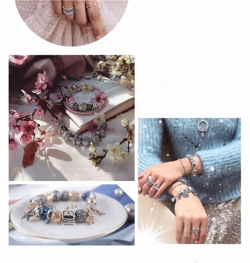 Echte Sterling Silber Perlen Schlangenkette Armband Roségolddraht passend für Original Pandra Bead Charm Damen Schmuck 2022_voghion.com