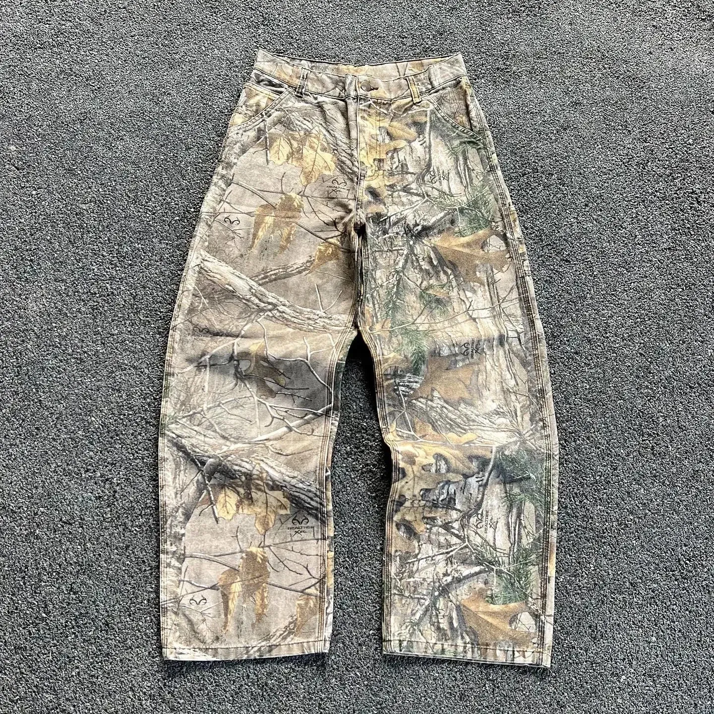 Y2K Jeans Haruku Hip Hop Baggy Camouflage Cargohose Sweat Weite Beine Herren Und Damen Casual Camo Hose Streetwear_voghion.com