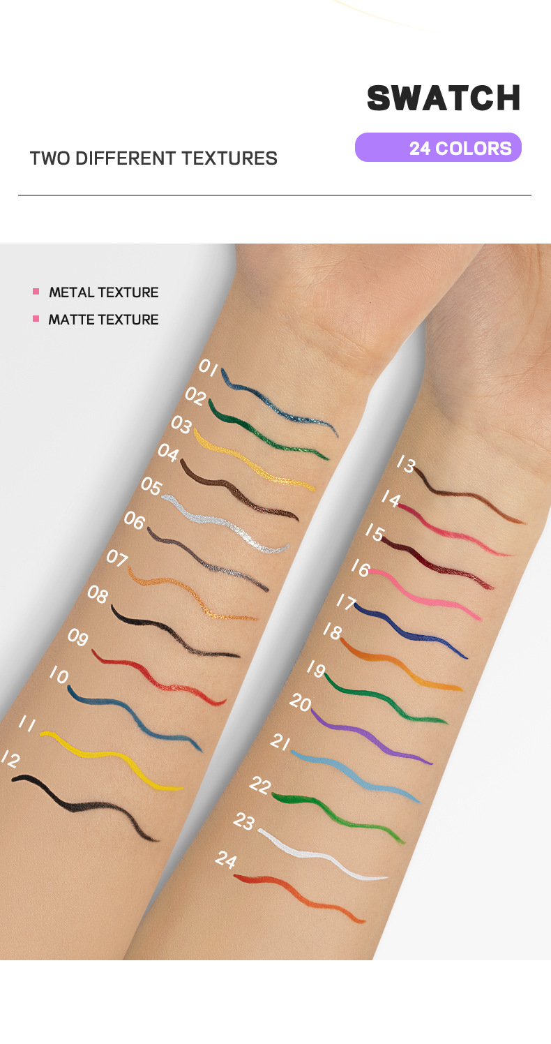 Eyeliner Kalem Dayanıklı Su Geçirmez Çok İnce Renkli Sıvı Eyeliner Kalem_voghion.com