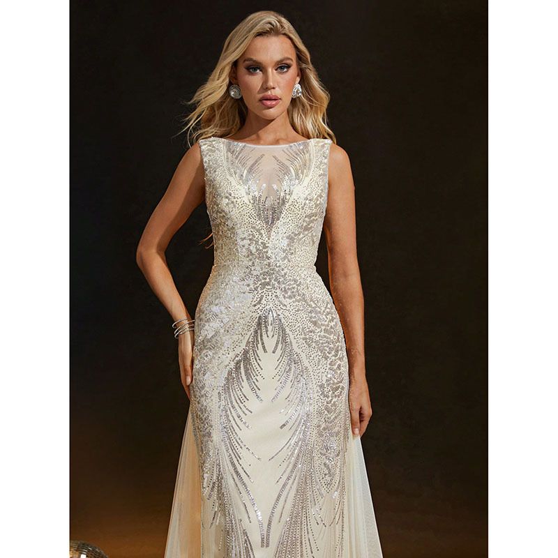 Abendkleid mit Pailletten für Damen, neues Sommerkleid mit Fischschwanz-Schlankschnitt, sexy, rückenfreies Abschlussballkleid_voghion.com