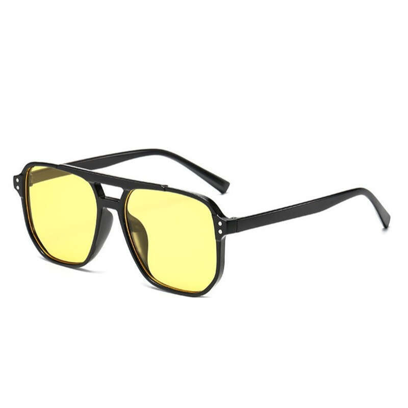 Óculos de sol piloto com lentes anti-UV para mulheres, óculos de sol com lentes duplas, estilo oceano vermelho e anti-UV_voghion.com