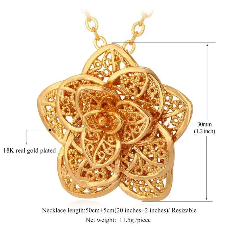 Collane con ciondolo floreale a forma di fiore cavo, collana girocollo in platino placcato in oro vero, catena a maglie per collare da donna_voghion.com