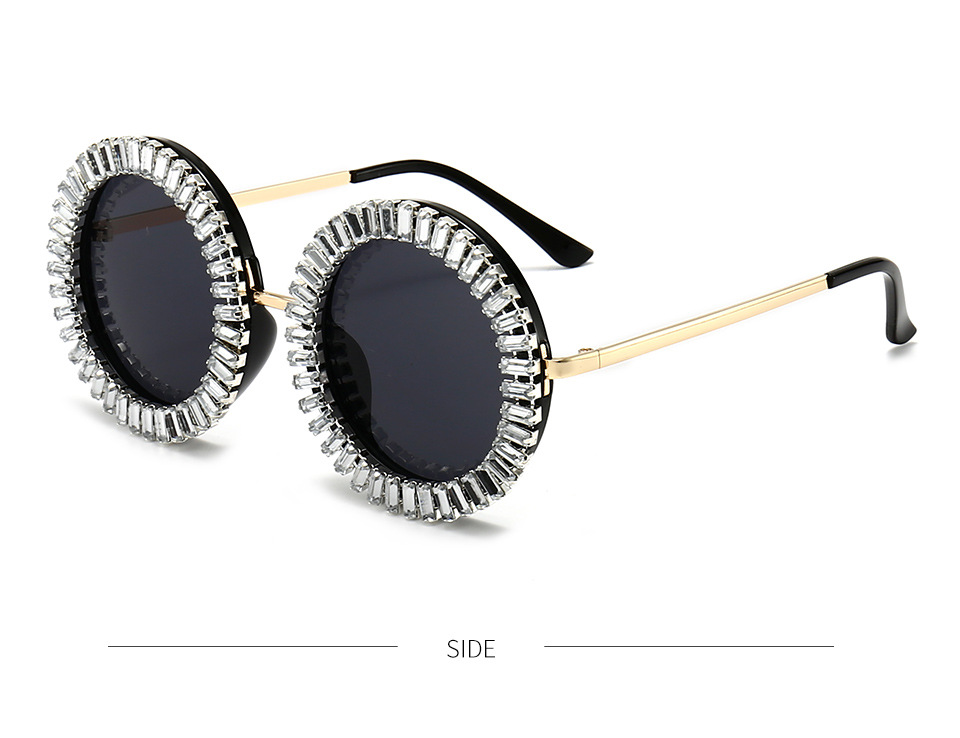 Brand Designer Round Diamond Sunglasses Women Fashion Vintage Party Travel Steampunk Sun Glasses Sexy Ladies Shades_voghion.com