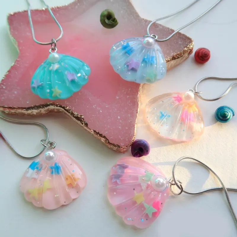 Pendant Necklaces Elegant Resin Woman Necklace Choker Simple Neck Chain With Shell Jewelry For Women_voghion.com