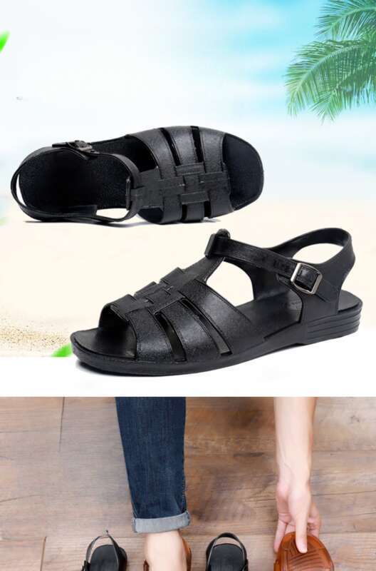 Yaz Erkek Sandaletleri, Moda Düz Topuk Yumuşak Taban, Retro 80'ler Nostalji Stili, Güney Plaj Sandaletleri,_voghion.com