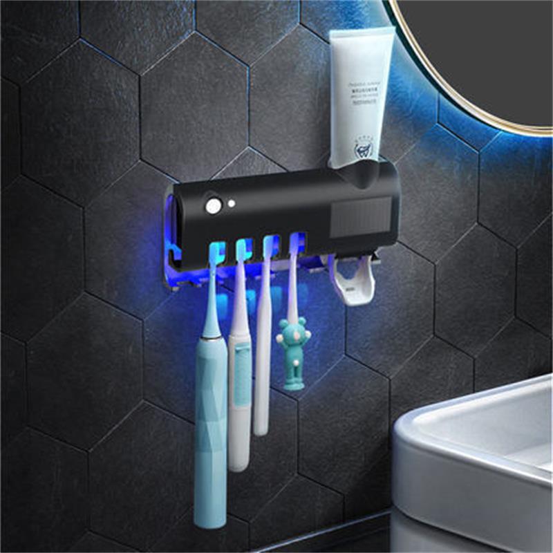 Automatische UV-Desinfektion im Badezimmer, Zahnbürstenhalter, Zahnpastaspender zur Wandmontage, UV-Desinfektion_voghion.com