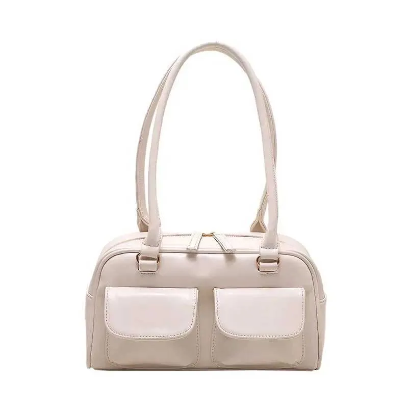 Rode retro schoudertas van lakleer voor dames satchel model_voghion.com