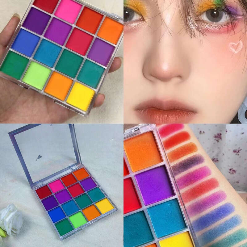 Sombra de ojos nude mate perlado arcoíris de 16 colores Luscious_voghion.com