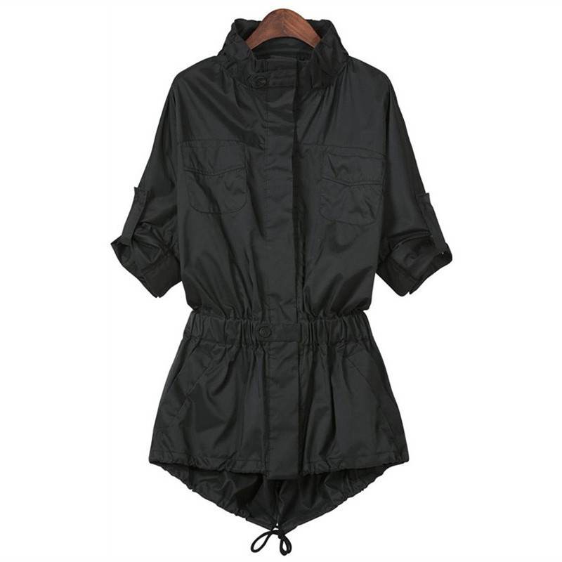Fat mm Sport-Stil, groß, lässig, mittellang, langärmelig, hoher Halsausschnitt, Taille, langärmelig, für Damen, JR9503_voghion.com