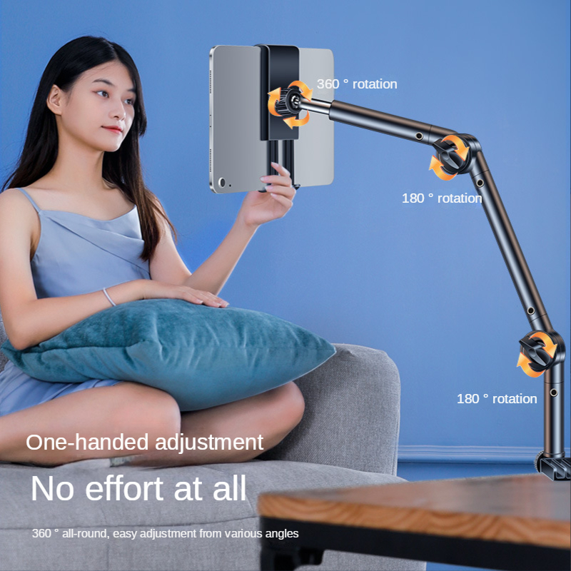 360 Grad verstellbarer Tablet-Halter mit langem Arm für 4 bis 12,9 Zoll Tablet-Smartphone-Bett-Desktop-Halterung für iPad_voghion.com