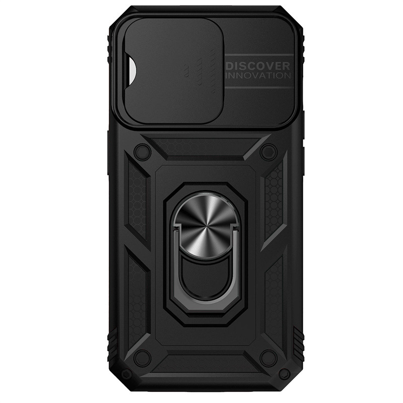 TechGlobe Cross-Border kompatible iPhone 14 Pro Sergeant Push Window 2-in-1 stoßfeste Handyhülle mit Ringhalterung_voghion.com