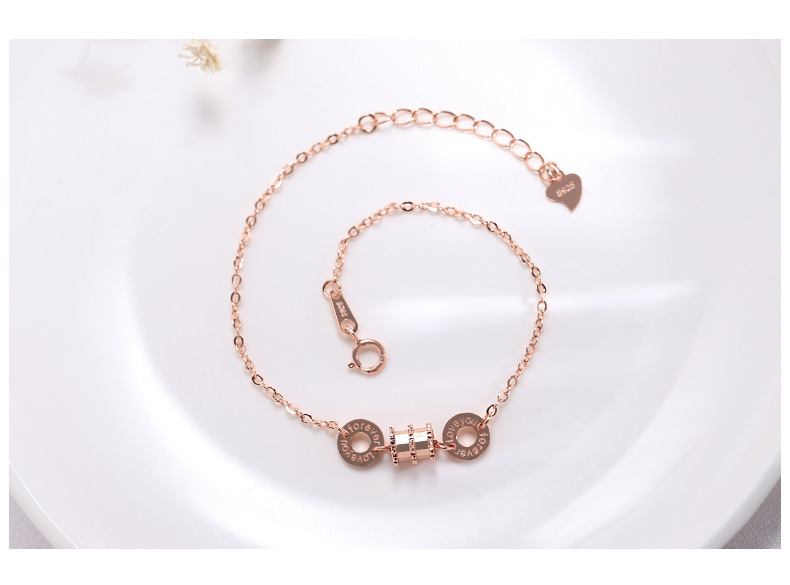 Wanying Women’s Pure Silver Double Circular Chain Link Bracelet_voghion.com