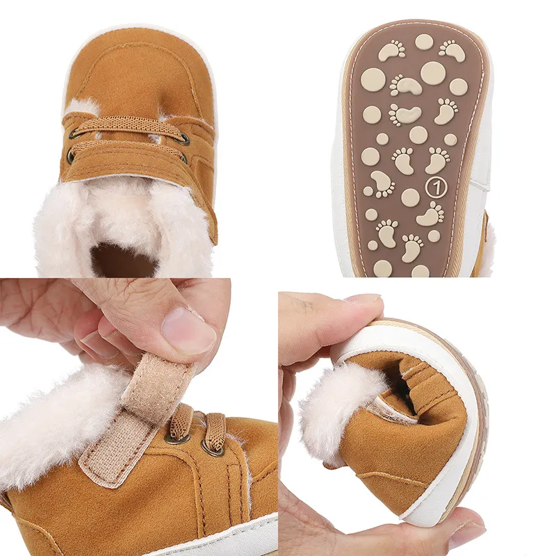 Winter Infant Boots Warm Plush First Walker Shoes For Newborns_voghion.com