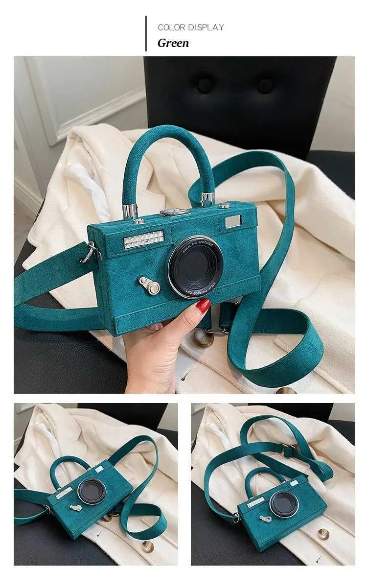 Bolsa tiracolo feminina forma câmera clutch moda personalizada_voghion.com