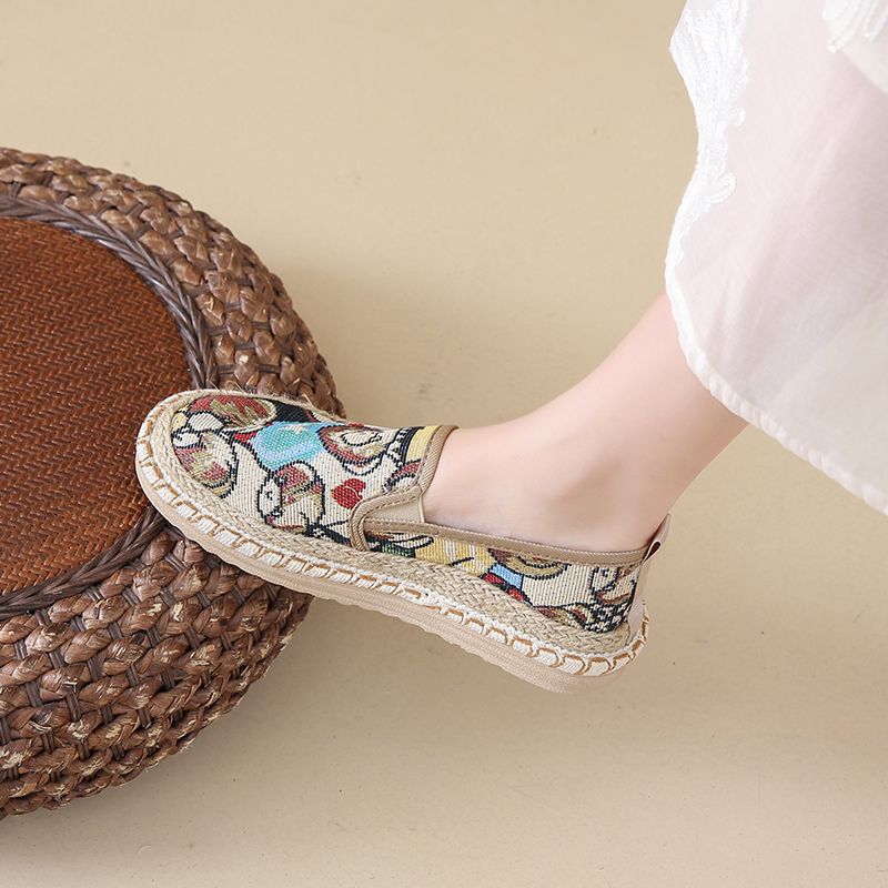 Country sail women summer old Beijing cloth mother leisure lazy people a slip-on thick sole fashion tide shoes_voghion.com