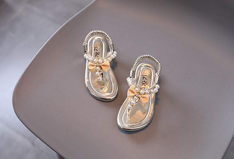 Sandalias de verano nuevas para niñas, versión coreana de moda, suela blanda, zapatos de princesa grandes para niñas, sandalias antideslizantes con cuentas para niños_voghion.com