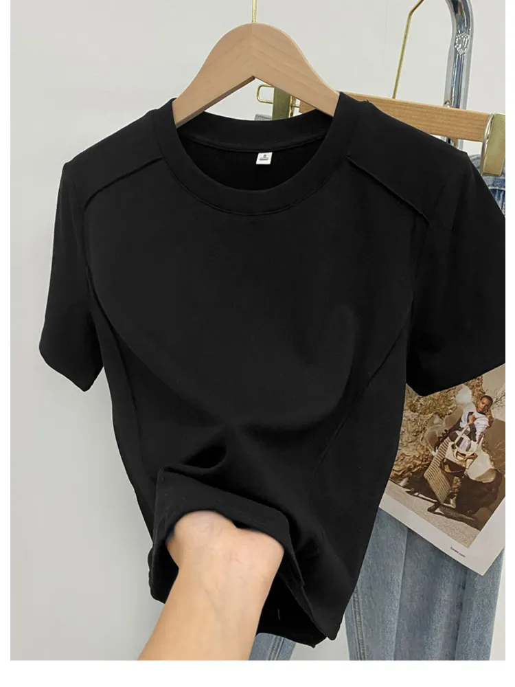 T-shirt uomo a girocollo taglio aderente maniche corte_voghion.com