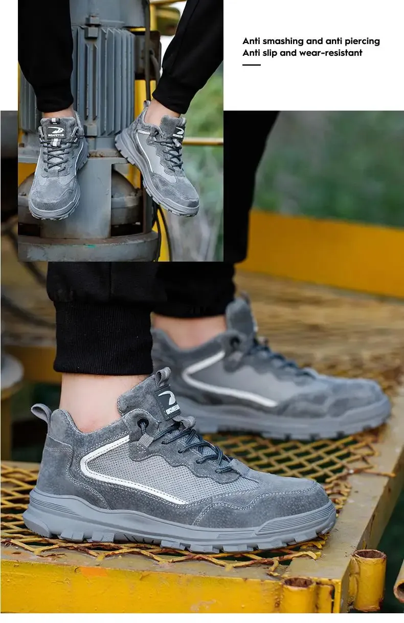 Chaussures de sécurité pour hommes, sans embouts métalliques, embouts en plastique, isolées, 6 kV, réfléchissantes, 250402_voghion.com