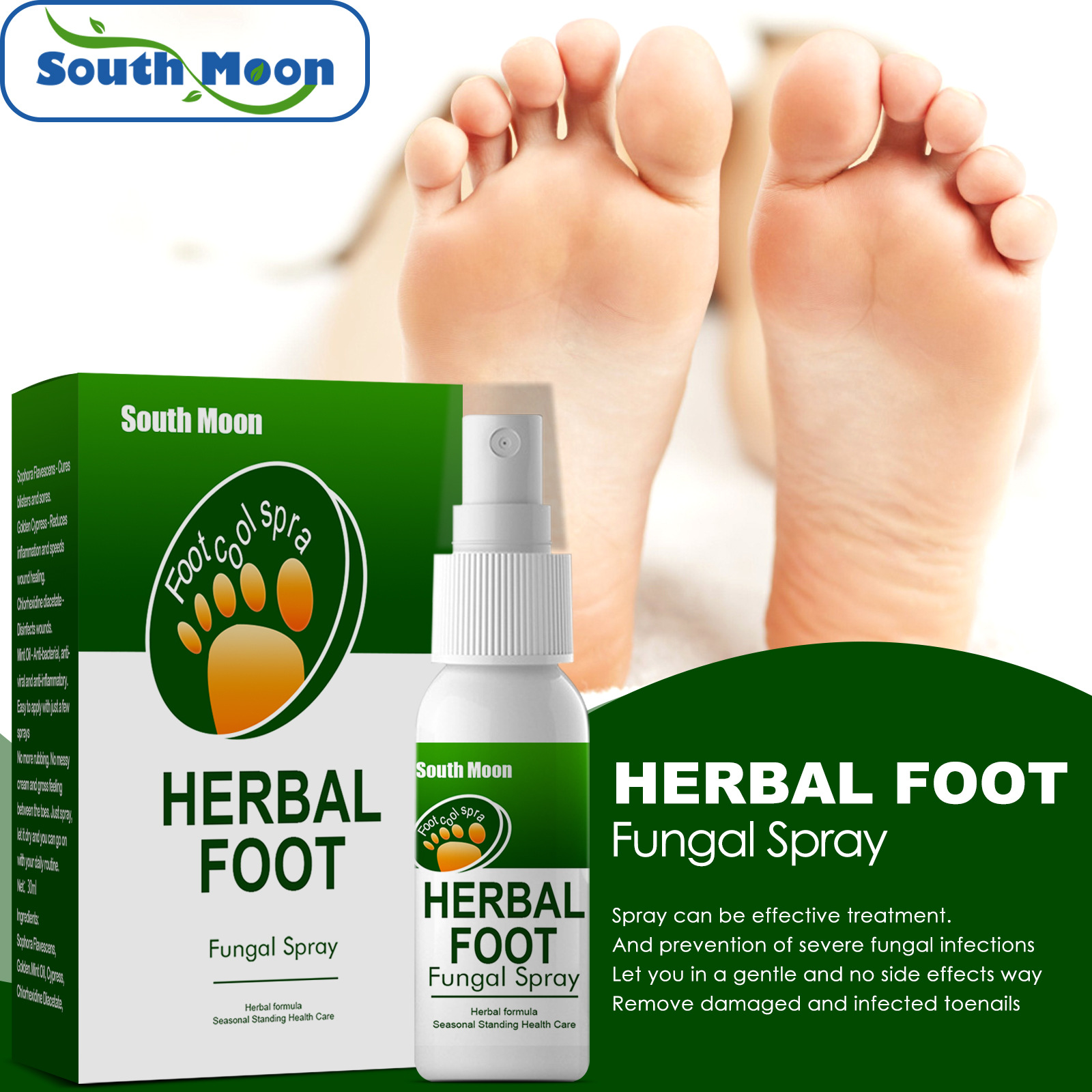Sweat, Herbal spray Odor and Itch Relieving Foot Care Spray_voghion.com