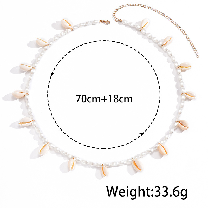 Jewelry Bohemian shell tassel waist ethnic style rice bead beaded adjustable body chain_voghion.com