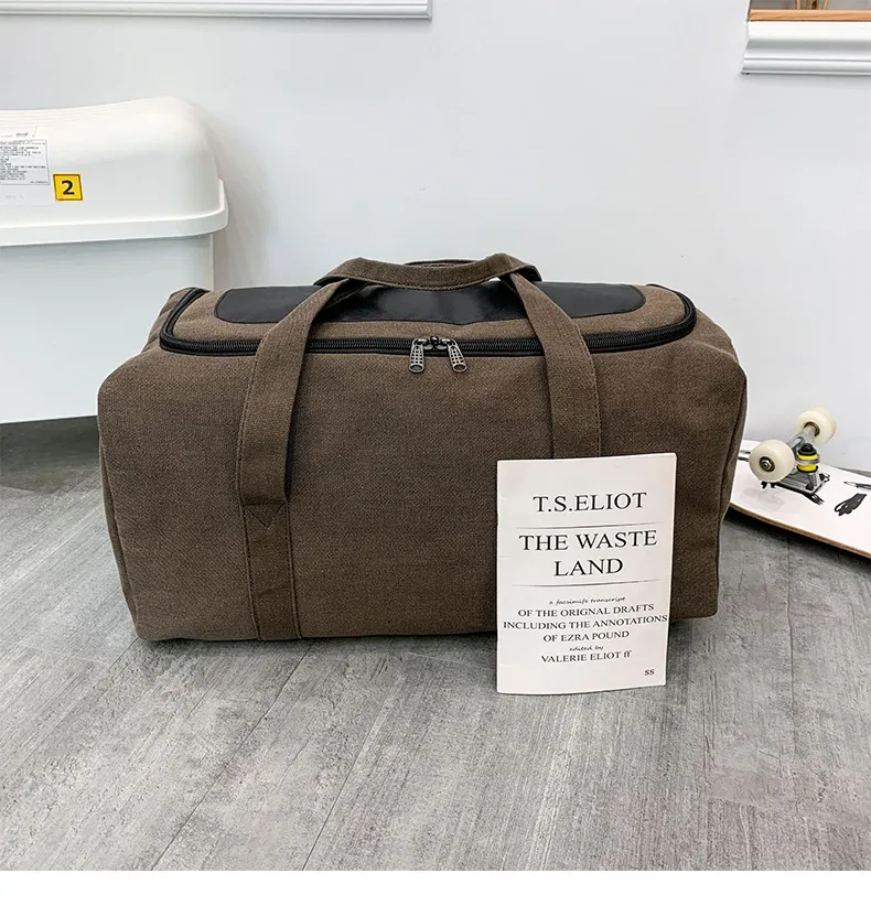 Canvas Travel Bag Durable Handbag Large Capacity Outdoor Sports Storage Lage Backpack Sac De Voyage_voghion.com