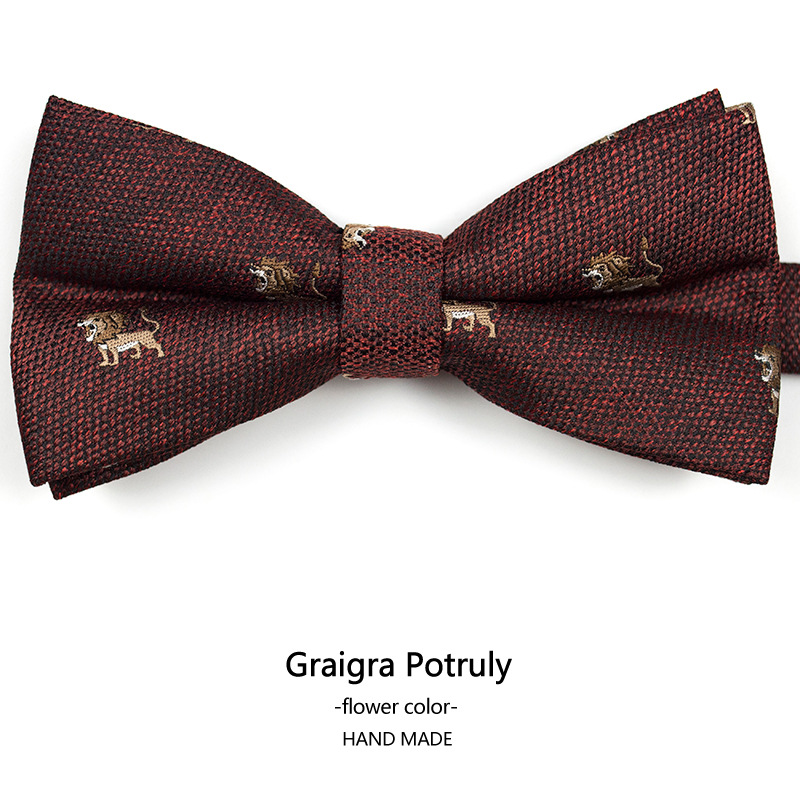 Herren-Krawatten und Taschentücher im Großhandel mit Kleintier-Löwe-Welpe-Pony-Fliege für Herren_voghion.com