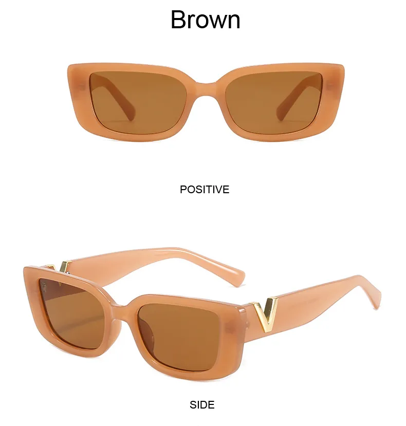 Retro Rectangle Sunglasses For Women Vintage Designer Style_voghion.com