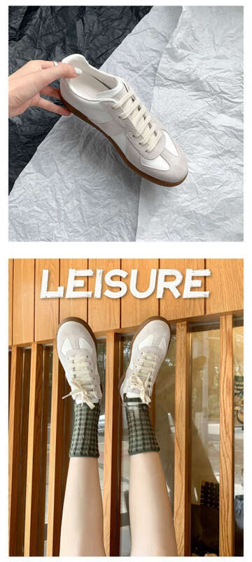 2025 Vollleder Schnürschuhe Flache Freizeitschuhe, vielseitige Sport Board Schuhe Fit_voghion.com