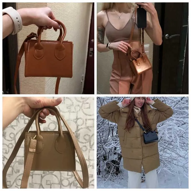 Geantă de umăr Gusure Mini Square pentru femei, tip crossbody, din piele PU, tip messenger, de designer_voghion.com