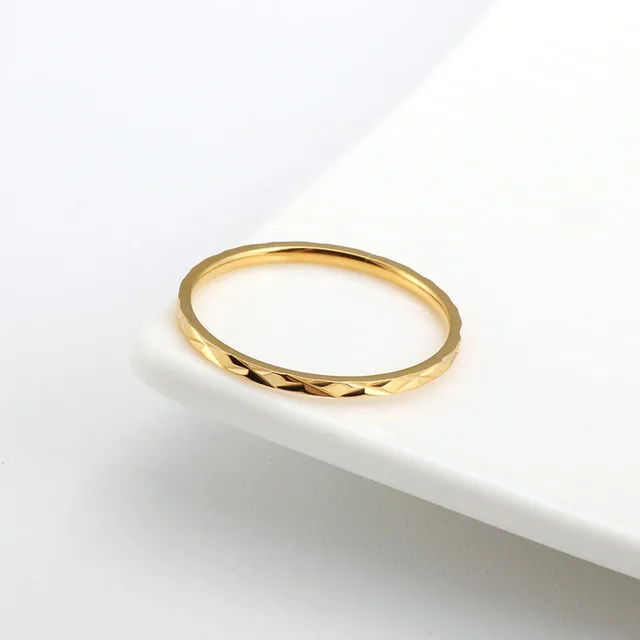 Fashion 1mm thin stainless Steel Stacked Wedding ring for women girls gift_voghion.com